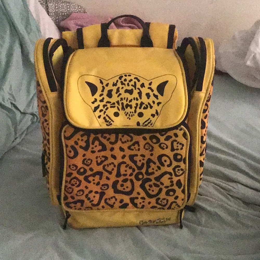 cheetah print book bag